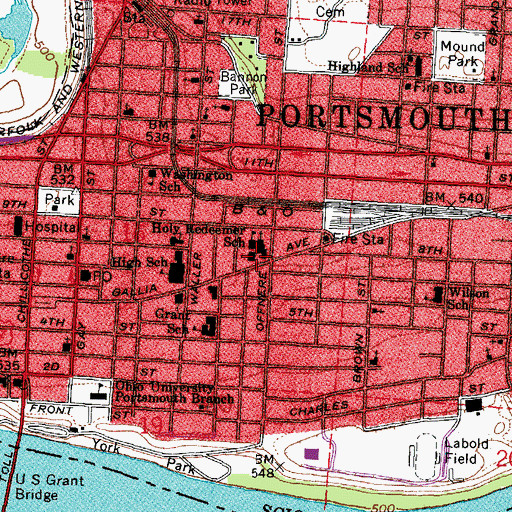Topographic Map of Holy Redeemer Catholic Church, OH