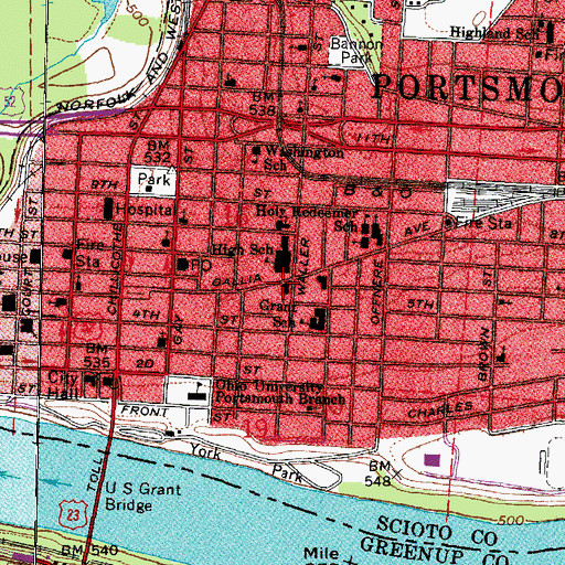 Topographic Map of Temple Baptist Church, OH