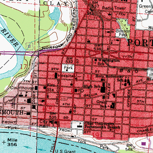 Topographic Map of Evangel Temple Assembly of God Church, OH