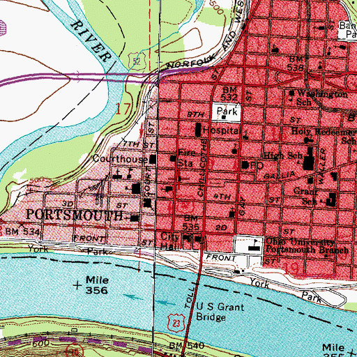 Topographic Map of Evangelical United Church of Christ, OH