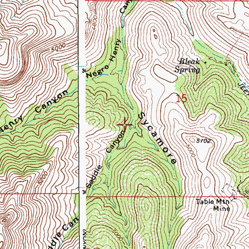 Topographic Map of Saddle Canyon, AZ