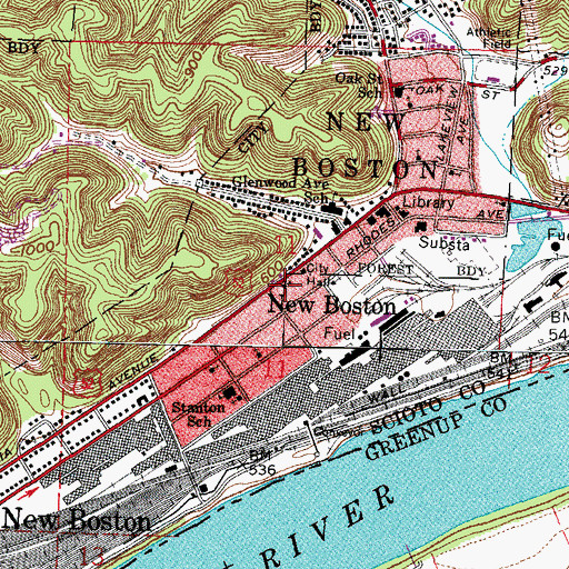 Topographic Map of First Church of God, OH