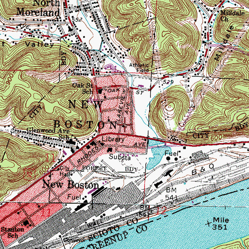 Topographic Map of Saint Monica Catholic Church, OH