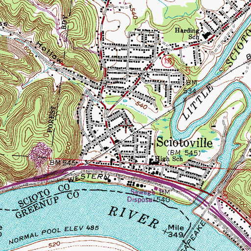 Topographic Map of Berean Baptist Church, OH