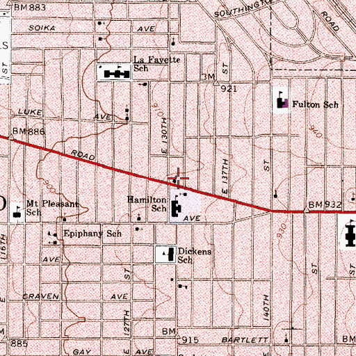 Topographic Map of Mount Pleasant Baptist Church, OH