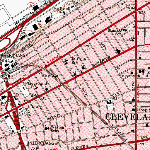 Topographic Map of North Presbyterian Church, OH
