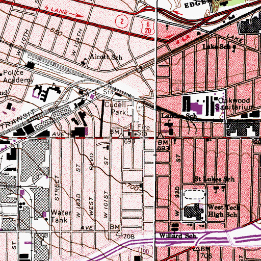 Topographic Map of Trinity United Methodist Church, OH