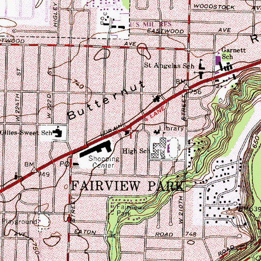 Topographic Map of Messiah Lutheran Church, OH