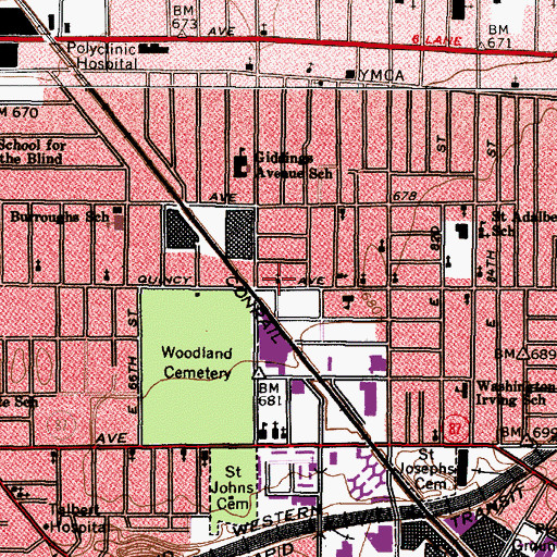 Topographic Map of Green Grove Baptist Church, OH