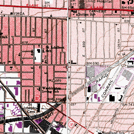 Topographic Map of Olivet Baptist Church, OH