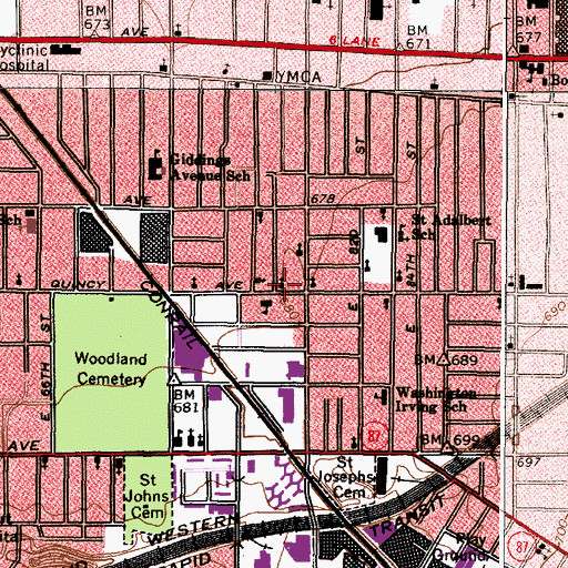 Topographic Map of Allen Temple African Methodist Episcopal Church, OH