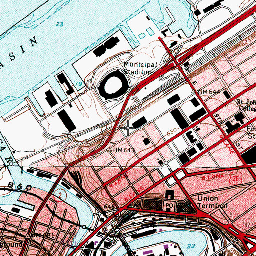 Topographic Map of Fort Huntington Park, OH