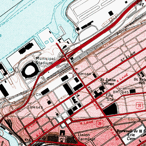 Topographic Map of Willard Park, OH