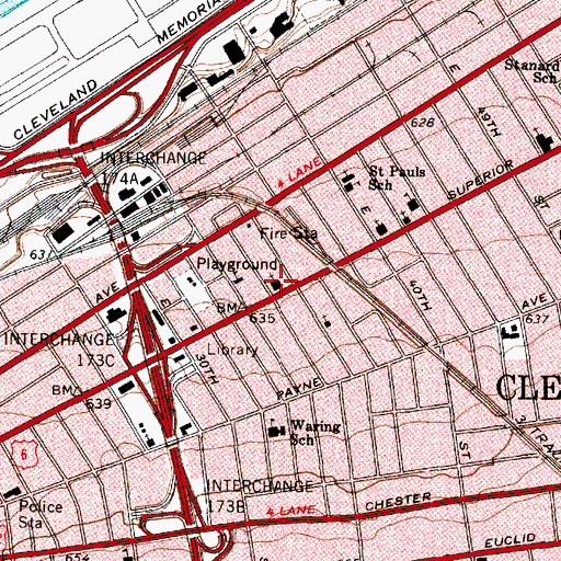 Topographic Map of Saint Nicholas Byzantine Catholic Church, OH