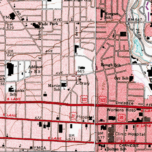 Topographic Map of United Peace Baptist Church, OH