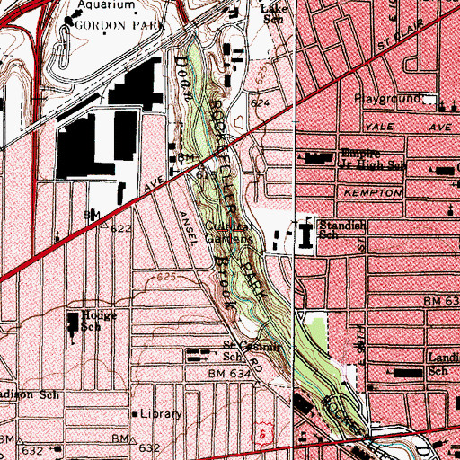 Topographic Map of Cultural Gardens, OH