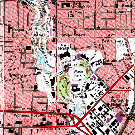 Topographic Map of Cleveland Museum of Natural History, OH