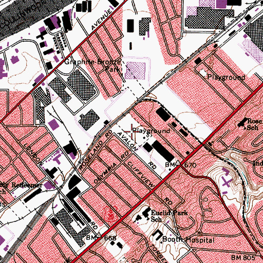 Topographic Map of Ferguson Playground, OH