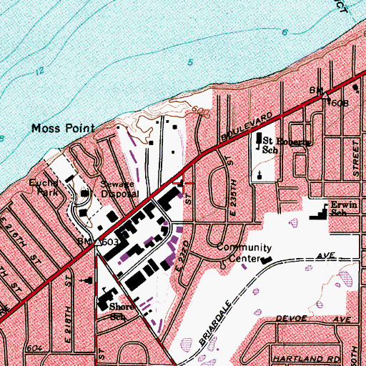 Topographic Map of East Shore United Methodist Church, OH