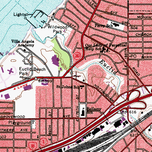 Topographic Map of Saint John Lutheran Church, OH