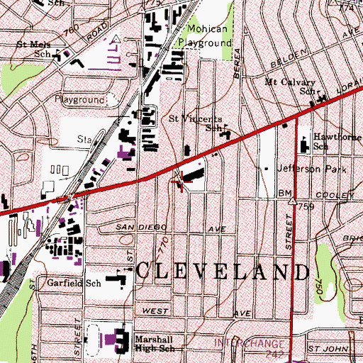 Topographic Map of Christ United Methodist Church, OH