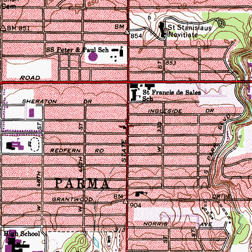 Topographic Map of Good Shepherd United Methodist Church, OH
