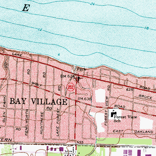 Topographic Map of Bay Presbyterian Church, OH