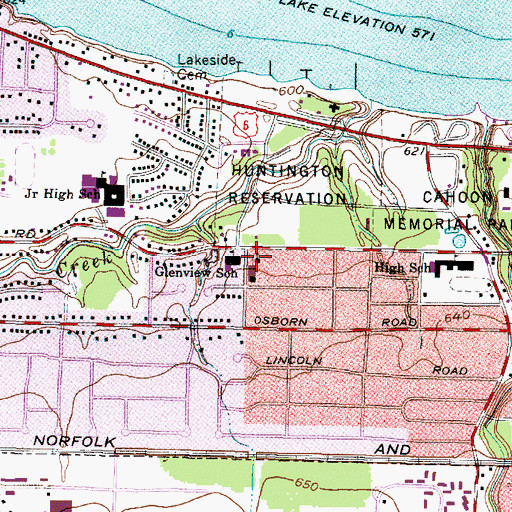 Topographic Map of Bethesda on the Bay Lutheran Church, OH