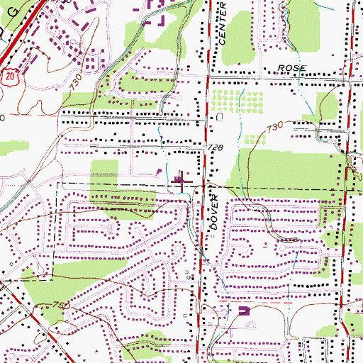 Topographic Map of Church of the Advent, OH