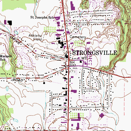 Topographic Map of Church of the Epiphany, OH