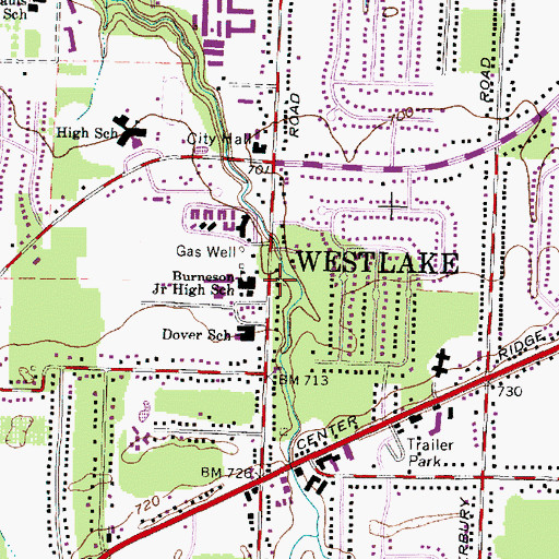 Topographic Map of Dover Congregational Church, OH