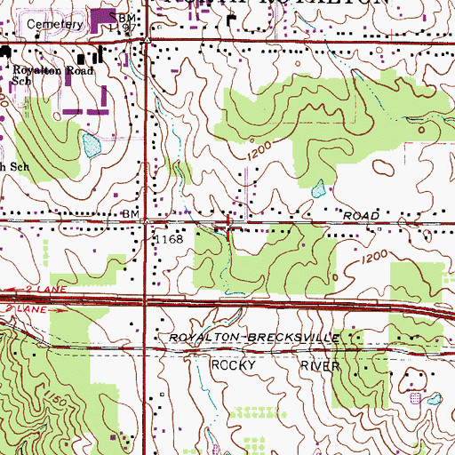 Topographic Map of North Royalton Christian Church, OH