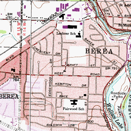 Topographic Map of Saint Marys Catholic Church, OH