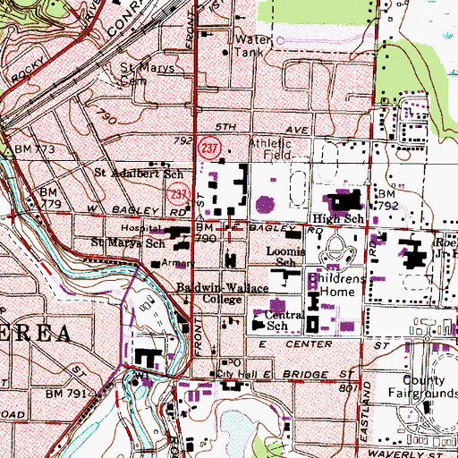 Topographic Map of Saint Thomas Episcopal Church, OH