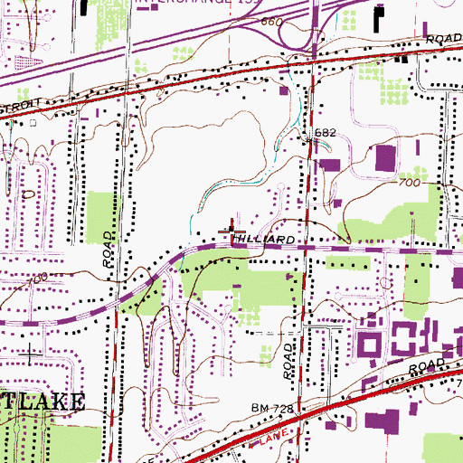 Topographic Map of Westlake Christian Church, OH