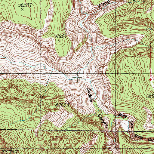 Topographic Map of Saddle Canyon, AZ