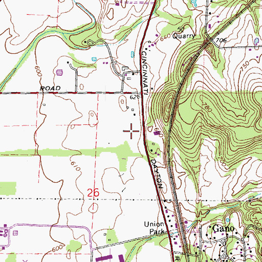 Topographic Map of Allen Road Industrial Park, OH