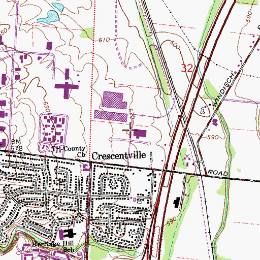 Topographic Map of Cincinnati World Industrial Park, OH