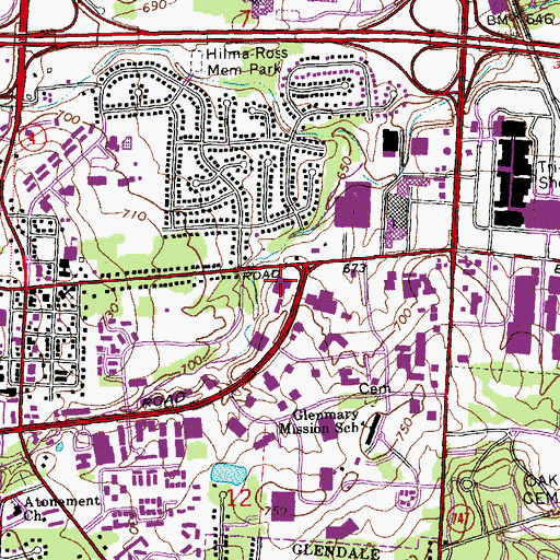 Topographic Map of Forest View Square Shopping Center, OH