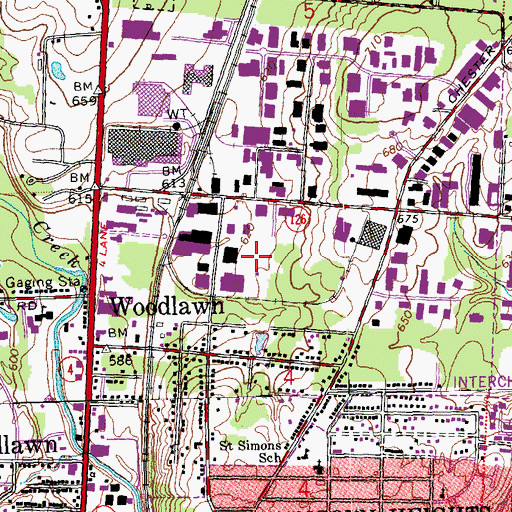Topographic Map of Queenswood Industrial Park, OH