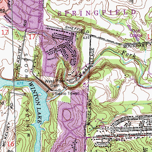 Topographic Map of Camp Claybanks, OH