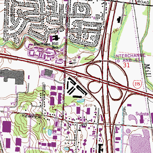 Topographic Map of Atkinson Square Office Park, OH