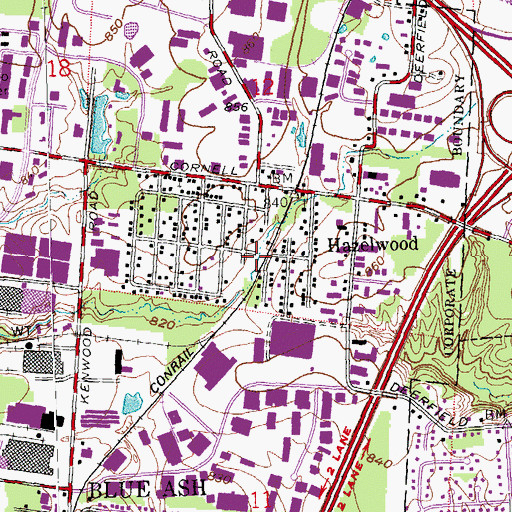 Topographic Map of Hazelwood Civic Center, OH