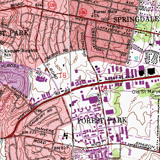 Topographic Map of Kanter Office Park, OH