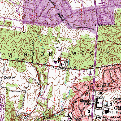 Topographic Map of Sharon Road Industrial Area, OH