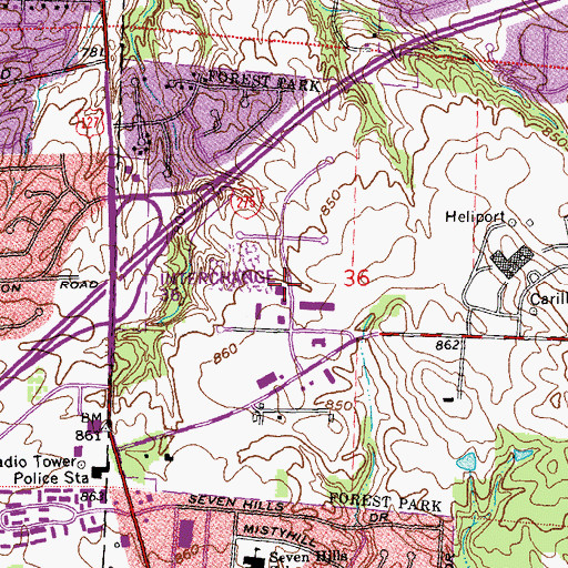 Topographic Map of Crossway Industrial Park, OH