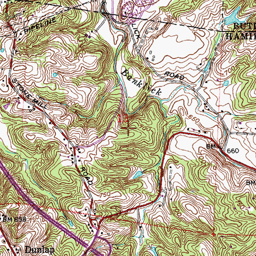 Topographic Map of Richardson Forest Preserve, OH