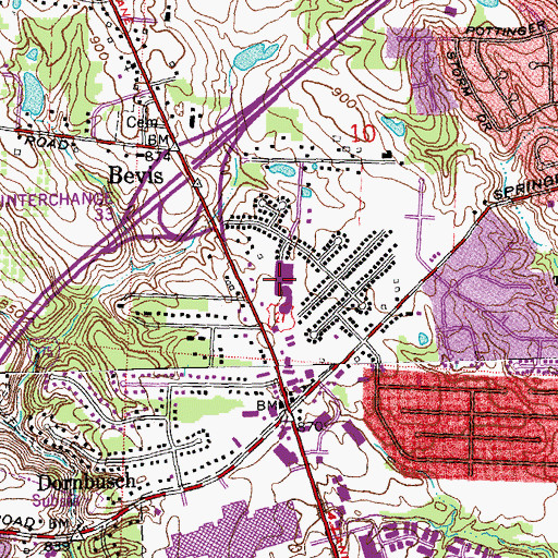 Topographic Map of Central Plaza Shopping Center, OH