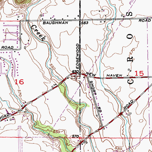 Topographic Map of Baptist Cemetery, OH