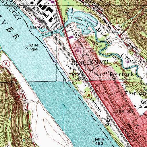 Topographic Map of River Park, OH